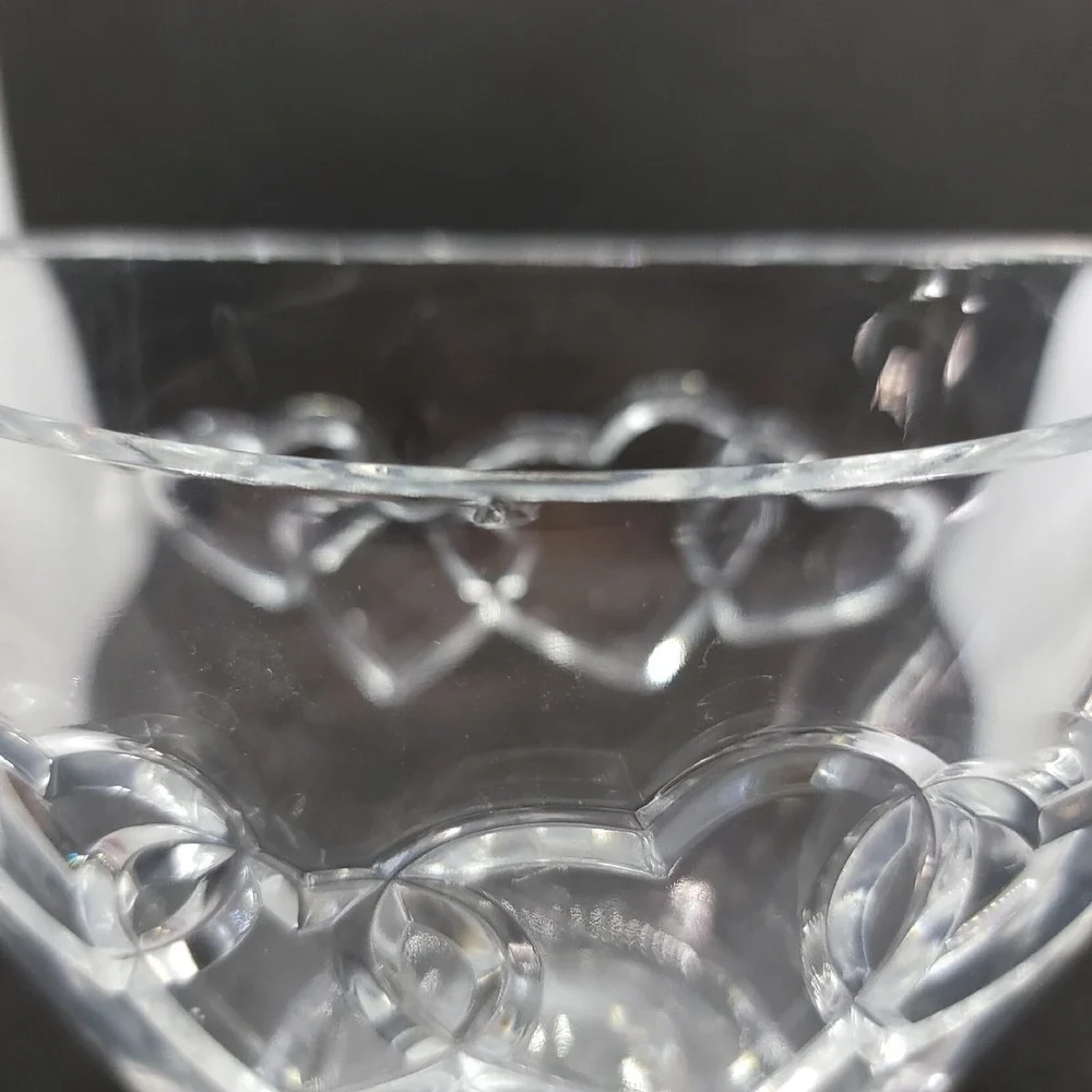 24% Lead Crystal Oval Vase w/ Entwined Hearts ~ Made in France for Teleflora